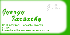gyorgy karpathy business card